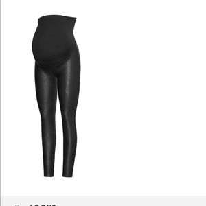 Spanx leather leggings maternity